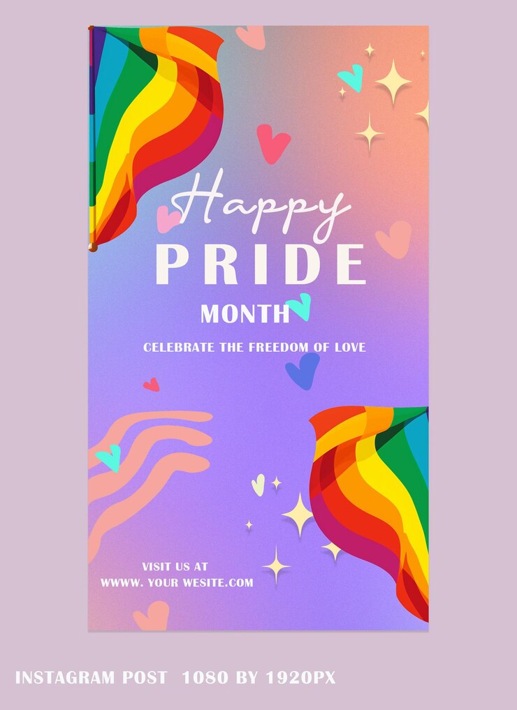 PSD publicación de instagram de facebook del orgullo