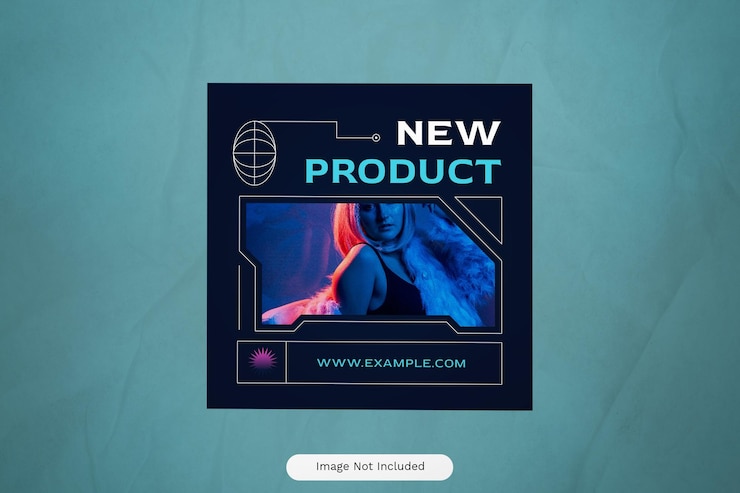 PSD publicación de instagram de la marca de moda neon cyberpunk 02