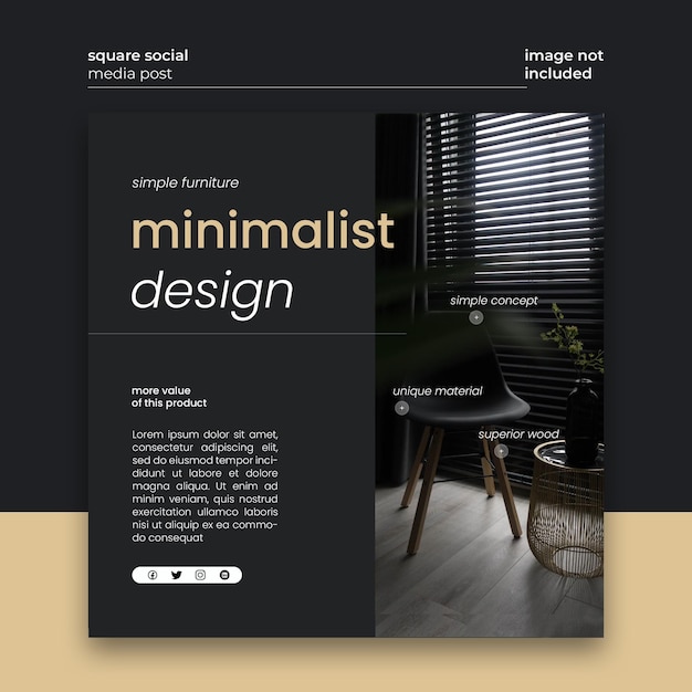 PSD publicación de instagram de muebles modernos y minimalistas01