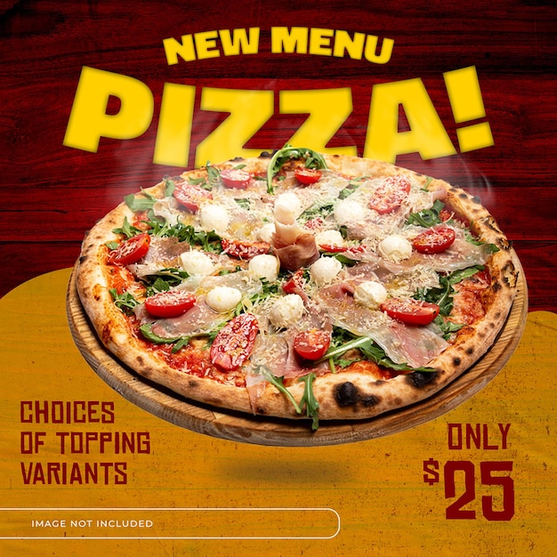 PSD publicación de instagram de pizza