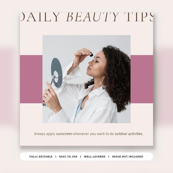 PSD publicación de instagram de producto de cuidado de la piel de belleza minimalista crema baya