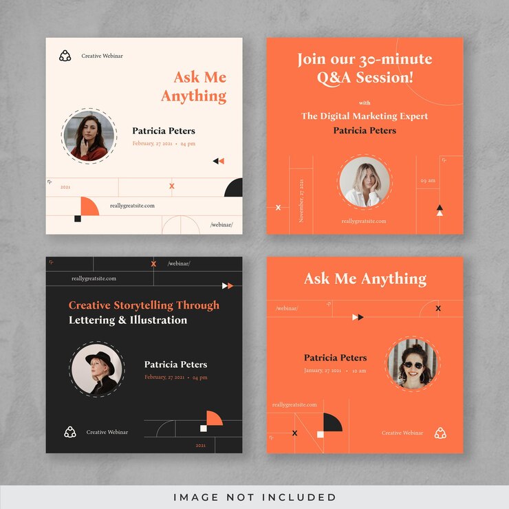 PSD publicación de instagram de seminario web creativo