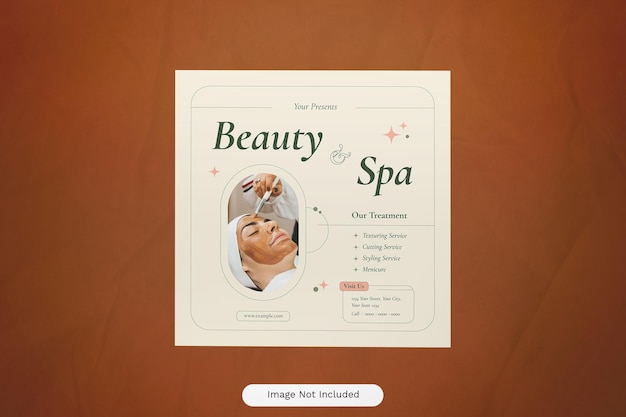 Publicación de instagram de spa de belleza minimalista beige