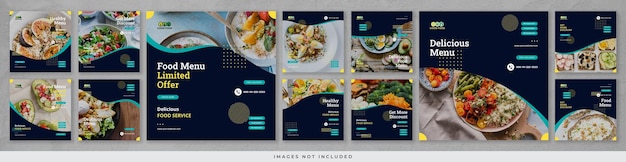 PSD publicación moderna de instagram de comida saludable