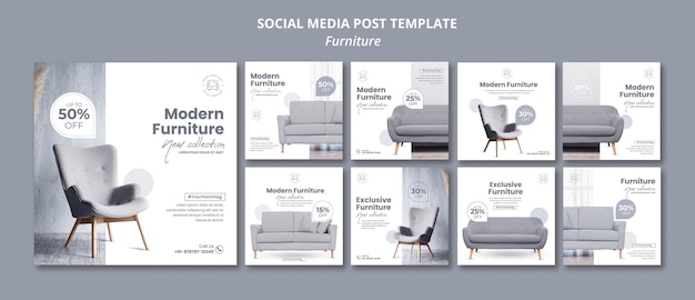 Publicación de muebles en redes sociales