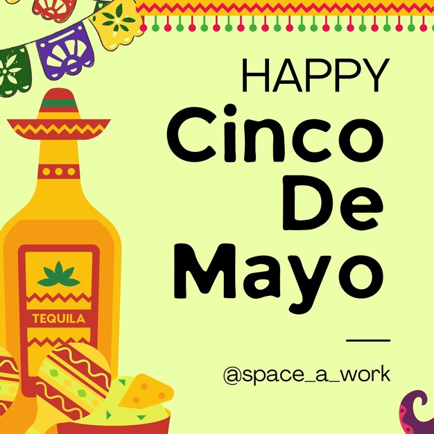 PSD una publicación en las redes sociales de cinco de mayo