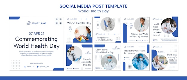 Publicación en redes sociales del día mundial de la salud