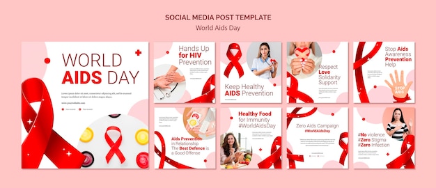 PSD publicación en redes sociales del día mundial del sida