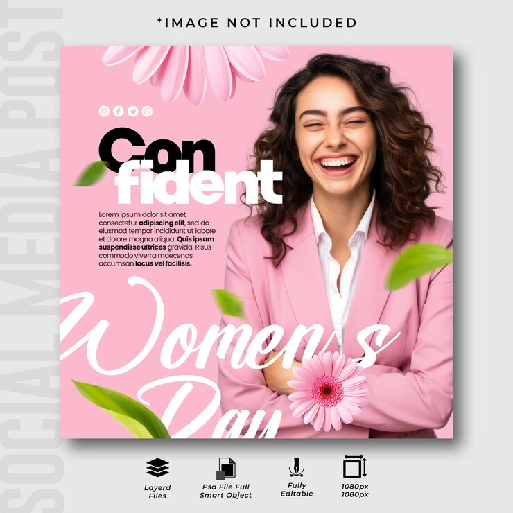 PSD publicación en las redes sociales de instagram del día internacional de la mujer