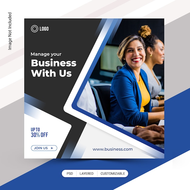 PSD publicación de redes sociales de instagram para empresas