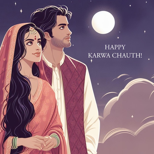 Publicación en redes sociales de karwa chauth