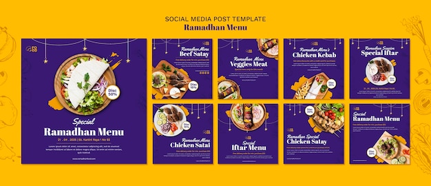 Publicación en redes sociales del menú Ramadahn