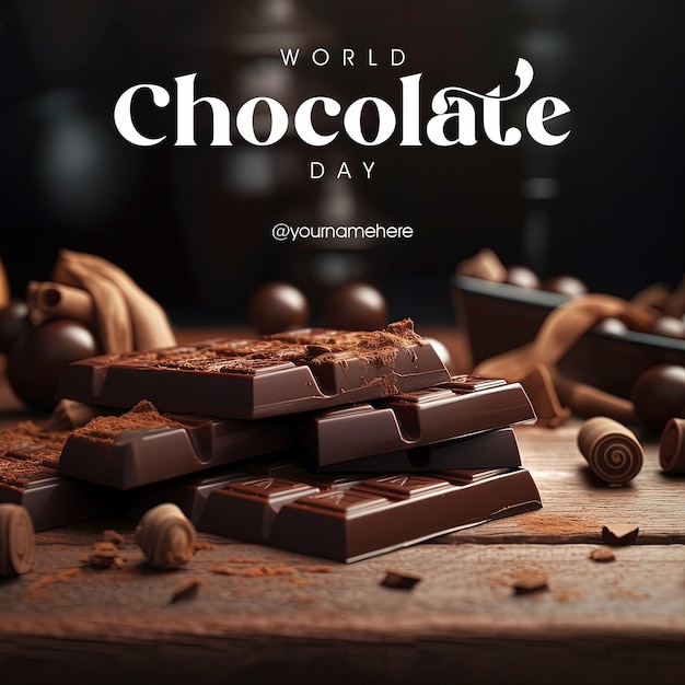 Publicación de redes sociales de saludo del día mundial del chocolate