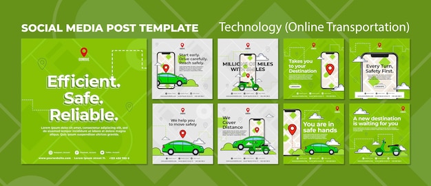 PSD publicación en redes sociales de transporte en línea