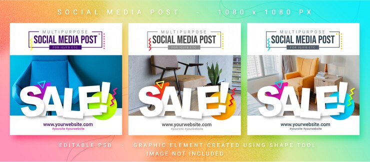Publicación de redes sociales de ventas multipropósito