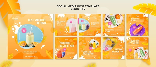 PSD publicación de smoothie en las redes sociales