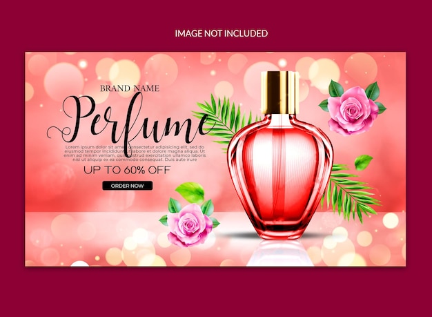PSD publicación web de redes sociales de perfumes