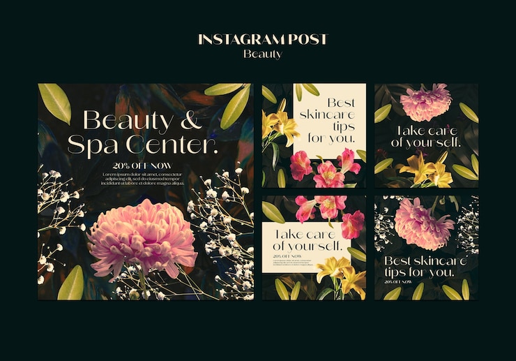 PSD las publicaciones de conceptos de belleza en instagram