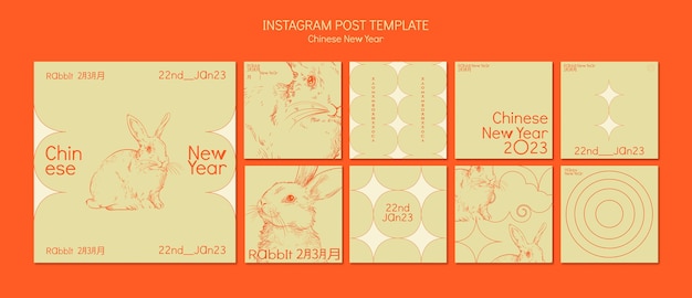 PSD publicaciones de instagram del año nuevo chino