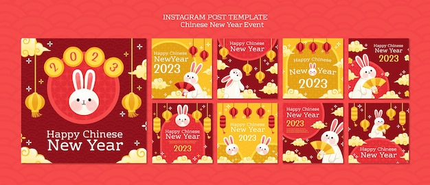 PSD publicaciones de instagram del año nuevo chino