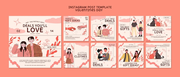 Publicaciones de instagram de celebración del día de san valentín