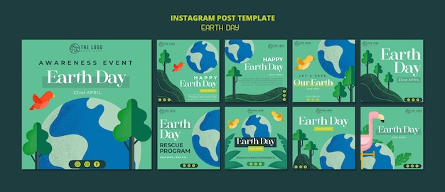 Publicaciones de instagram de celebración del día de la tierra