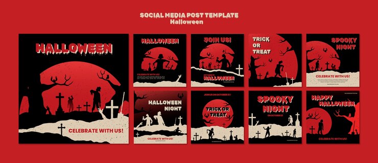 PSD las publicaciones de instagram de la celebración de halloween