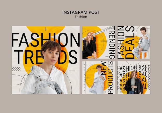 Publicaciones de instagram de la colección de moda.