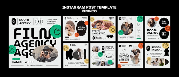 PSD publicaciones de instagram de concepto de negocio