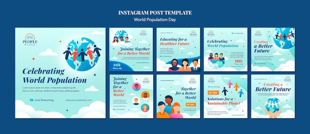 PSD publicaciones de instagram del día mundial de la población