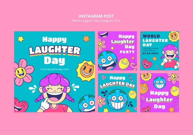 PSD las publicaciones de instagram del día mundial de la risa