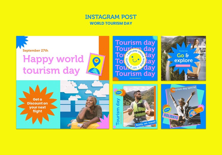 PSD publicaciones de instagram del día mundial del turismo