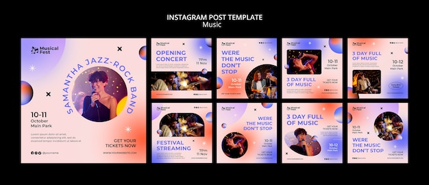 Publicaciones de instagram del festival de música