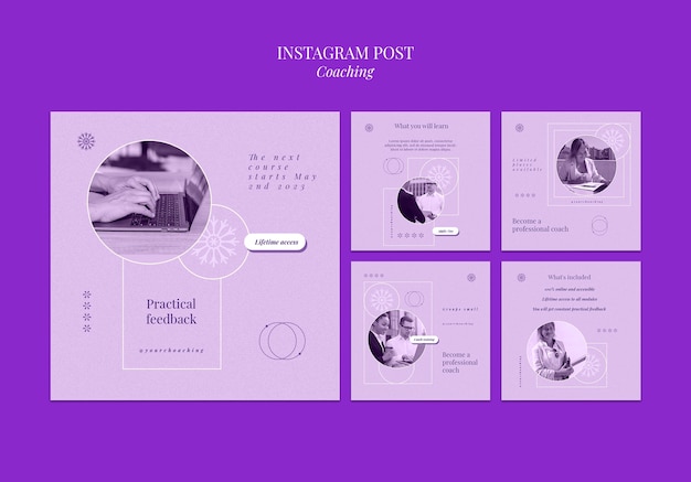 PSD publicaciones de instagram de lavanda digital