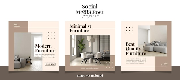 PSD publicaciones de instagram de redes sociales cuadradas minimalistas y modernas o plantilla de banner