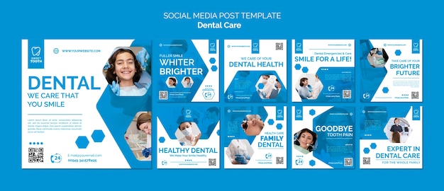 PSD publicaciones de instagram de salud dental