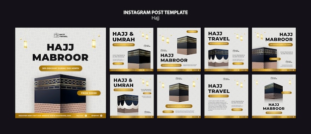 PSD publicaciones de instagram de la temporada del hajj