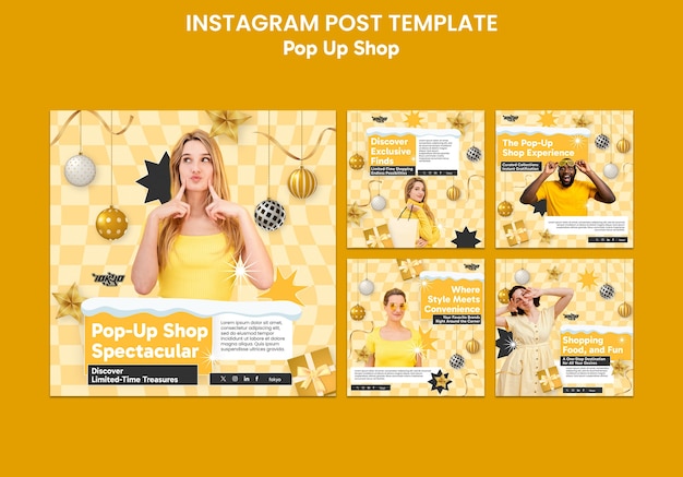 PSD las publicaciones de instagram de la tienda pop-up