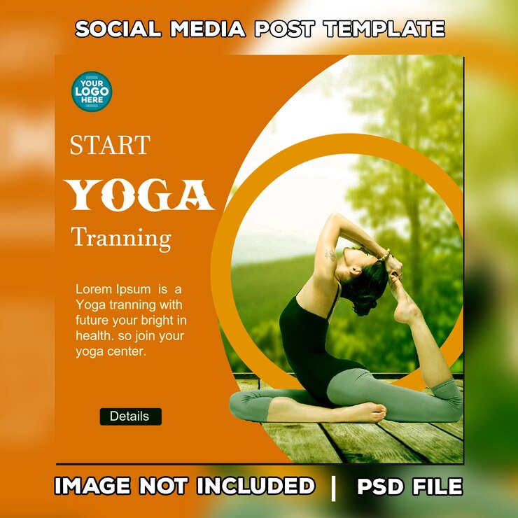 Publicaciones en redes sociales para el diseño de plantillas de anuncios de banner de meditación de yoga