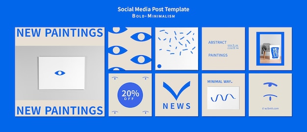 Publicaciones en redes sociales de minimalismo atrevido