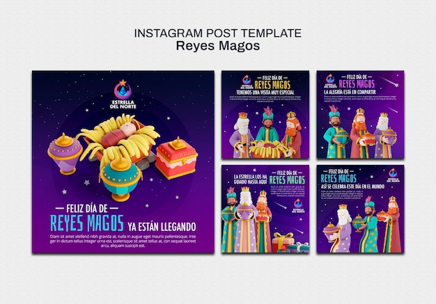 PSD publicações no instagram de reyes magos