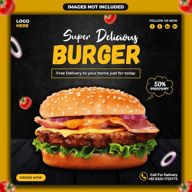 Publicado en las redes sociales por PSD Creative y Super Burger