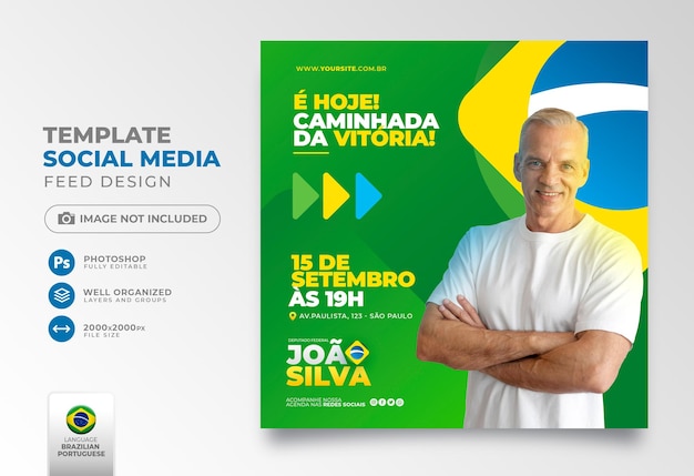 PSD publicar campanha eleitoral de mídia social no brasil para campanha de marketing de mídia social em português