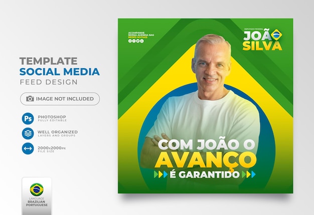 Publicar campanha eleitoral de mídia social no brasil para campanha de marketing de mídia social em português