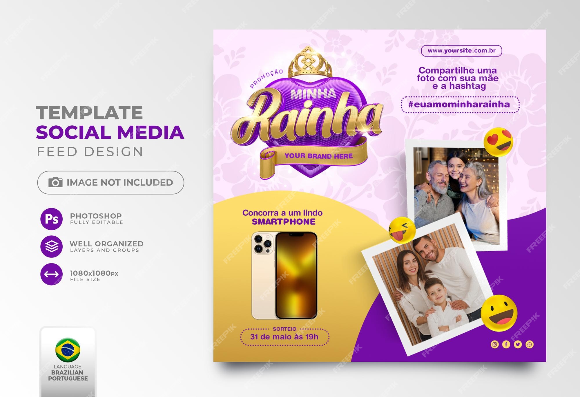 Acercarse Agente Fortalecer Publicar el día de la madre en las redes sociales mi reina en portugués 3d render para campaña de marketing en brasil | Archivo PSD Premium Acercarse Agente Fortalecer Publicar el día de la madre en las redes sociales mi reina en portugués 3d render para campaña de marketing en brasil | Archivo PSD Premium