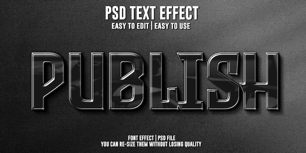 PSD publicar efecto de texto editable