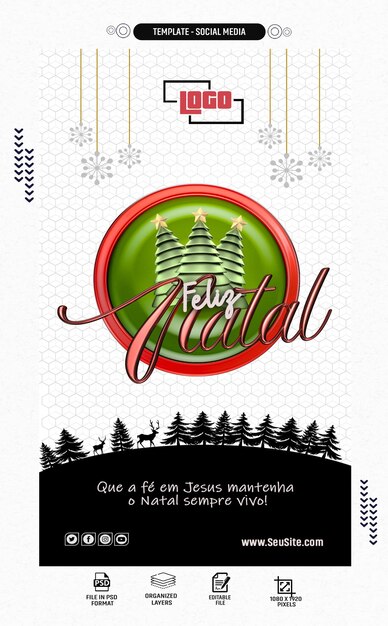 Publicar folleto en las redes sociales las redes sociales Data comemorativa de Natal Brasil