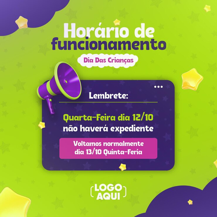 PSD publicar en las redes sociales anuncio importante con icono de reloj 3d renderizado en portugués brasileño
