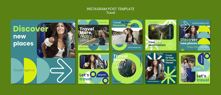 PSD publication instagram d'aventure de voyage design plat
