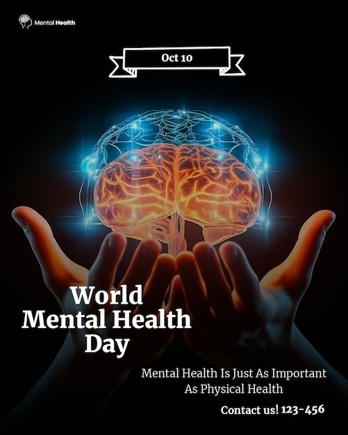 PSD publication instagram de la journée mondiale de la santé mentale psd gratuite